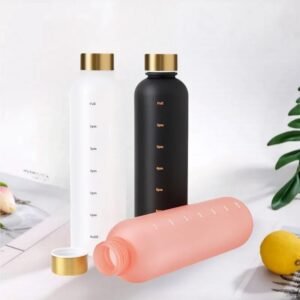 eco friendly large capacity water bottle with motivational marker 1000ml