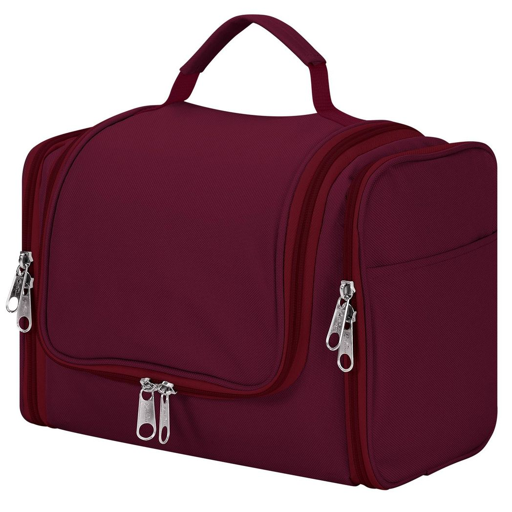 vinsani hanging travel toiletry bag, purple – waterproof nylon cosmetic & wash bag with hook, multiple compartments & double zipper vinsani hanging travel toiletry bag, purple – waterproof nylon cosmetic & wash bag with hook, multiple compartments & double zipper