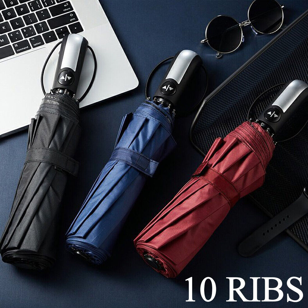 10 rib windproof automatic folding umbrella – compact travel umbrella with auto open & close, water resistant canopy for men & women 10 rib windproof automatic folding umbrella – compact travel umbrella with auto open & close, water resistant canopy for men & women
